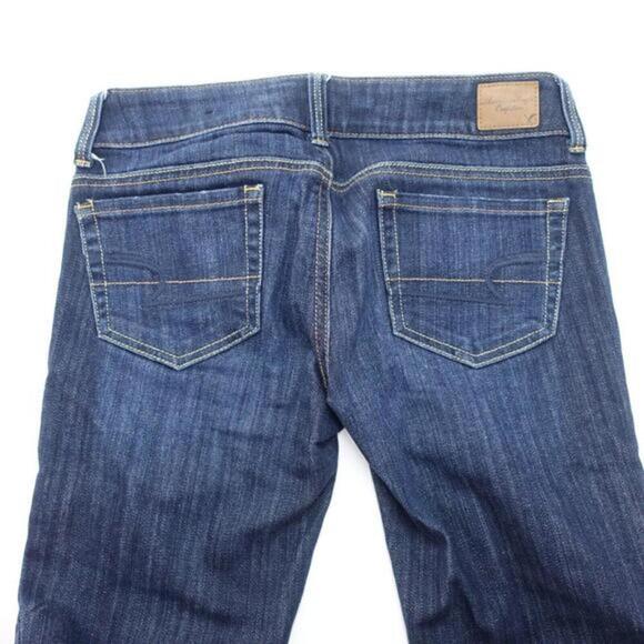 American Eagle Artist Jeans Women's 0 Blue Denim Stretch High-Waist Straight Leg - Picture 6 of 7